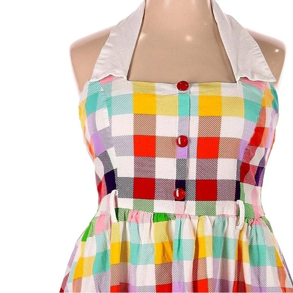 Modcloth Colorful Plaid Women's Dress NWT pockets - Picture 2 of 8